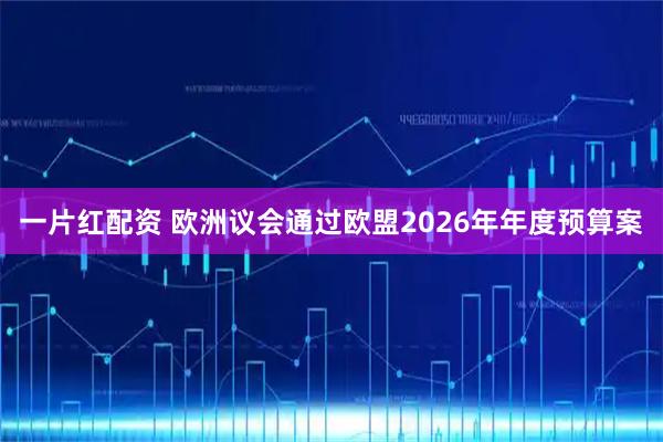 一片红配资 欧洲议会通过欧盟2026年年度预算案