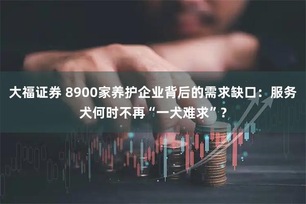 大福证券 8900家养护企业背后的需求缺口：服务犬何时不再“一犬难求”？